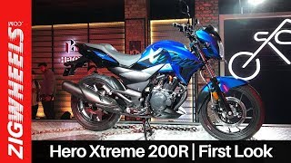 Hero Xtreme 200R  First Look  ZigWheelscom [upl. by Walliw]