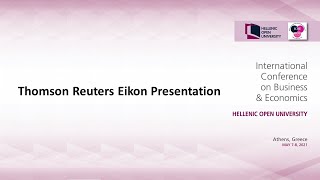 Παρουσίαση Thomson Reuters Eikon  ICBE HOU 2021 [upl. by Seniag]