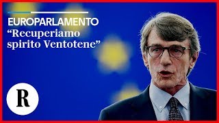 Addio a David Sassoli il primo discorso da presidente del Parlamento Europeo [upl. by Avruch]