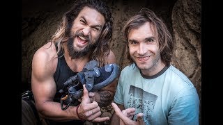 JASON MOMOA CHRIS SHARMA POL ROCA CLIMBING IN MALIBU CREEK 2017 [upl. by Enilekaj]