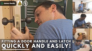 How to Install a Door Handle and Latch QUICKLY AND EASILY 🚪 [upl. by Sairtemed]