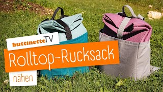 RolltopRucksack nähen  buttinette TV DIY [upl. by Annayoj]