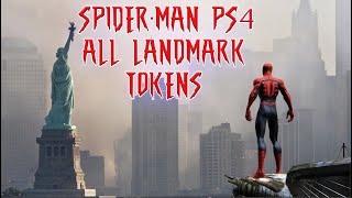 SpiderMan PS4 All Landmark Tokens [upl. by Ynelram]