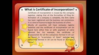 What is Certificate of Incorporation [upl. by Ainekahs]