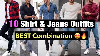 10 Shirt With PantJeans Style Combination  Best Colours for Men Clothing  Easy Outfit Ideas [upl. by Nedaj911]