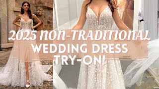 2025 NonTraditional Wedding Dresses  Try On [upl. by Eatnoj]