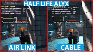 Half Life Alyx Air LinkHalf Life Alyx Oculus Quest 2 wireless vs wired comparison [upl. by Geralda]