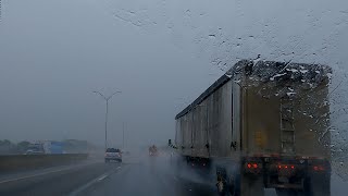 SLEEP Instantly Driving in Rain for Sleeping quotReal Footagequot Heavy Rain Noise On Highway Rain sounds [upl. by Mccarty]