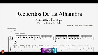 Recuerdos De La Alhambra with Guitar Tutorial TABs [upl. by Zelle231]