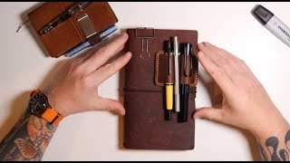 September Leather  Travellers Notebook One Month Of Usage [upl. by Sad]