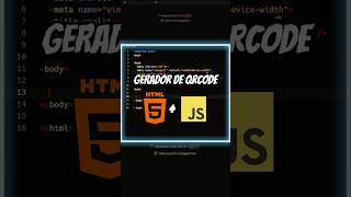 Gerador de QR Code com HTML e Javascript 🐿️🐿️ technology coding javascript codes vscode [upl. by Nahtiek]