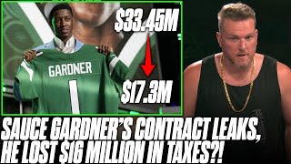 Sauce Gardners Contract Deals Leaked Loses HALF His Money In Taxes 16M  Pat McAfee Reacts [upl. by Atinoj]