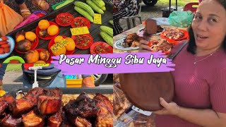 Kemeriahan Pasar Tamu Sibu Jaya  Beli salai babi sayur hutan cobek lesung kayu [upl. by Susi565]