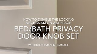 How to disable the locking mechanism for a privacy bedbath lock set without permanently damaging it [upl. by Jarad846]