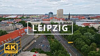 Leipzig  Germany 🇩🇪  4K Drone Footage With Subtitles [upl. by Droffilc989]