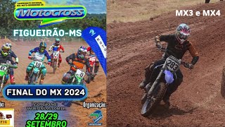 MX3 e MX4 na final do Estadual Sulmatogrossense de Motocross 2024 em Figueirão [upl. by Aibonez959]