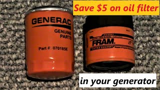 Generac generator Oil Filter  MAYBE you can save money by using a car engine filterREAD COMMENTS [upl. by Adniroc247]