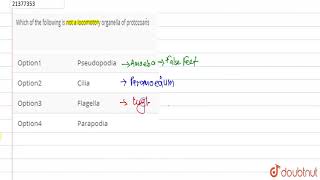 Which of the following is not a locomotory organella of protozoans [upl. by Madlen712]