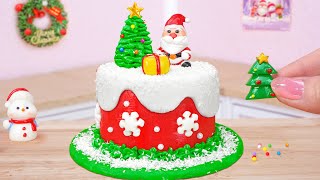 Beautiful Miniature Fondant Christmas Cake Recipe Decorating ☃️🎅 Holiday Cake Ideas By Mini Cakes [upl. by Tarsus986]