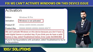 How to Fix We can’t Activate windows on this Device Problem Solved  Windows Activate Error [upl. by Abelard]