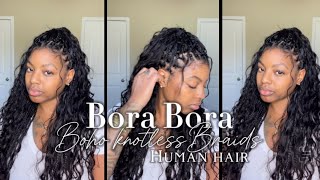 013 HOW TO DIY BORA BORA BOHO KNOTLESS BRAIDS  REALLY BIG FULL HAIR FT YWIGS [upl. by Svensen]