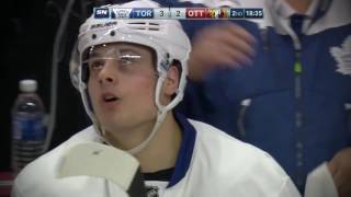 Auston Matthews Scores 4 Goals In First NHL Game vs Sens 12102016 [upl. by Nalyd]