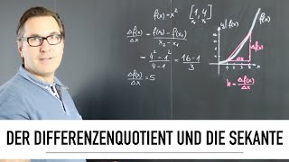 Was ist eine Sekante Wie zeichnet man den Differenzenquotient und die Sekante Differenzenquotient [upl. by Benildis]