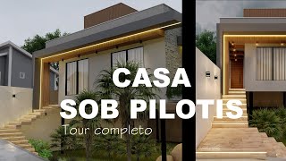 CASA SOB PILOTIS  tour completo [upl. by Airretal897]