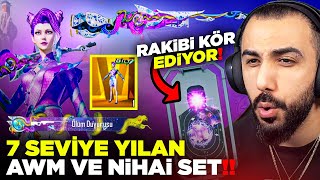 YENİ 7 SEVİYE YILAN AWM VE NİHAİ SET GELDİ 😮 RAKİBİ KÖR EDEN ÖLÜM VURUŞLU AWM  PUBG MOBILE [upl. by Nnylatsyrk]