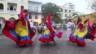 Traditional Colombian Dance in Cartagena  DiscoveringIcecom [upl. by Neufer]