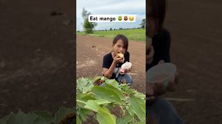 Eat mango 🪲🐞😂 edit funny wildrice mukbang [upl. by Anaitat482]