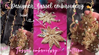 diy tassels design outfit ✨ designer tassel latkan making tassel design for dupatta aesthetezaib [upl. by Leblanc]