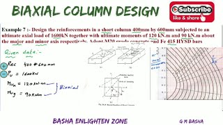 Ex 7  Biaxial Column Design I SP 16 I by G M Basha I [upl. by Siraval]