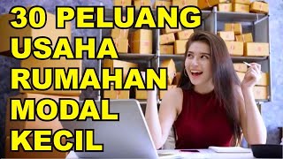 30 PELUANG USAHA RUMAHAN DENGAN MODAL KECIL [upl. by Nagoh]