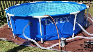 Intex 10 x 30quot Metal Frame Pool Set With Filter WALKAROUND [upl. by Ernald]