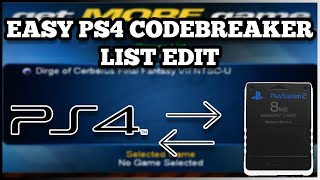 EASY PS2 on PS4 Codebreaker list Edit [upl. by Retxab81]