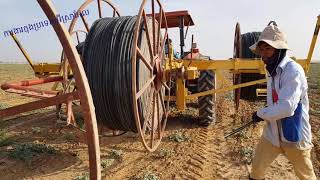 Drip irrigation preparation for water melon in Israel [upl. by Georgi]