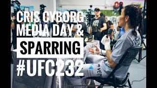 UFC 232 Media Day Cris Cyborg Gym Huntington Beach California Open Workout sparring [upl. by Haig758]