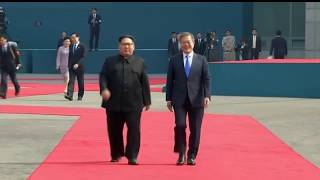 KIM JONG UN AND MOON JAEIN MEET FOR INTERKOREAN SUMMIT [upl. by Enidanreb]