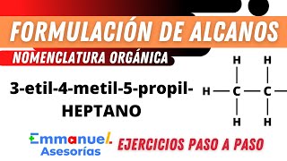 Formulación de Compuestos Orgánicos Nomenclatura de los ALCANOS chemistry quimica [upl. by Alyworth611]