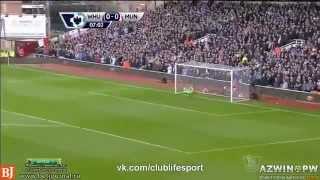 Wayne Rooney Amazing HalfLine Goal vs West ham United 55 Yards [upl. by Norga239]