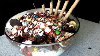 Massive Ice Cream Sundae Challenge 11000 Calories [upl. by Bulley]