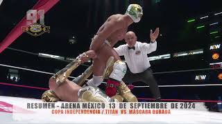 CMLL  COPA INDEPENDENCIA  TITÁN VS MÁSCARA DORADA  ARENA MÉXICO  130924 [upl. by Legnaleugim]