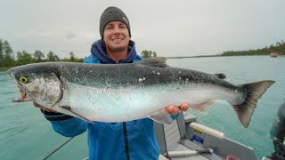 WILD Alaska RIVER Salmon Catch Clean Cook [upl. by Esenej]