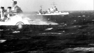 Three US warships of Cruiser Division 7 encounter rough seas near Cape Horn durHD Stock Footage [upl. by Wheeler]