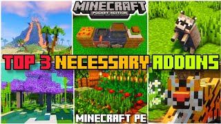 🎖️TOP 3 ADDONS for BEDROCK  MINECRAFT PE 120  119 addons [upl. by Weylin]