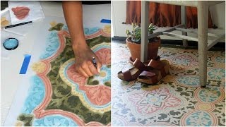 How to Stencil a Concrete Floor in 10 Easy Steps with Annie Sloan Chalk Paint® [upl. by Mingche]