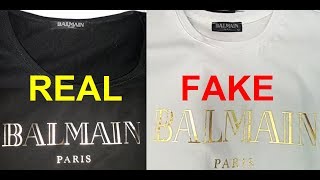 Real vs Fake Balmain T shirt How to spot fake Balmain shirts and blouses [upl. by Hacker]