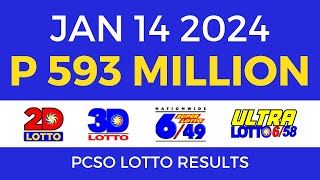 Lotto Result January 14 2024 9pm PCSO [upl. by Bena]