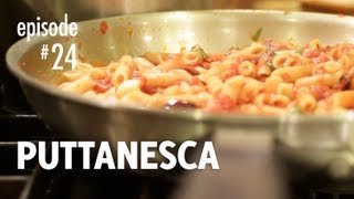 Puttanesca Recipe Penne Spaghetti Pasta  How to Make the Authentic Classic Italian Dish [upl. by Nilecoj796]